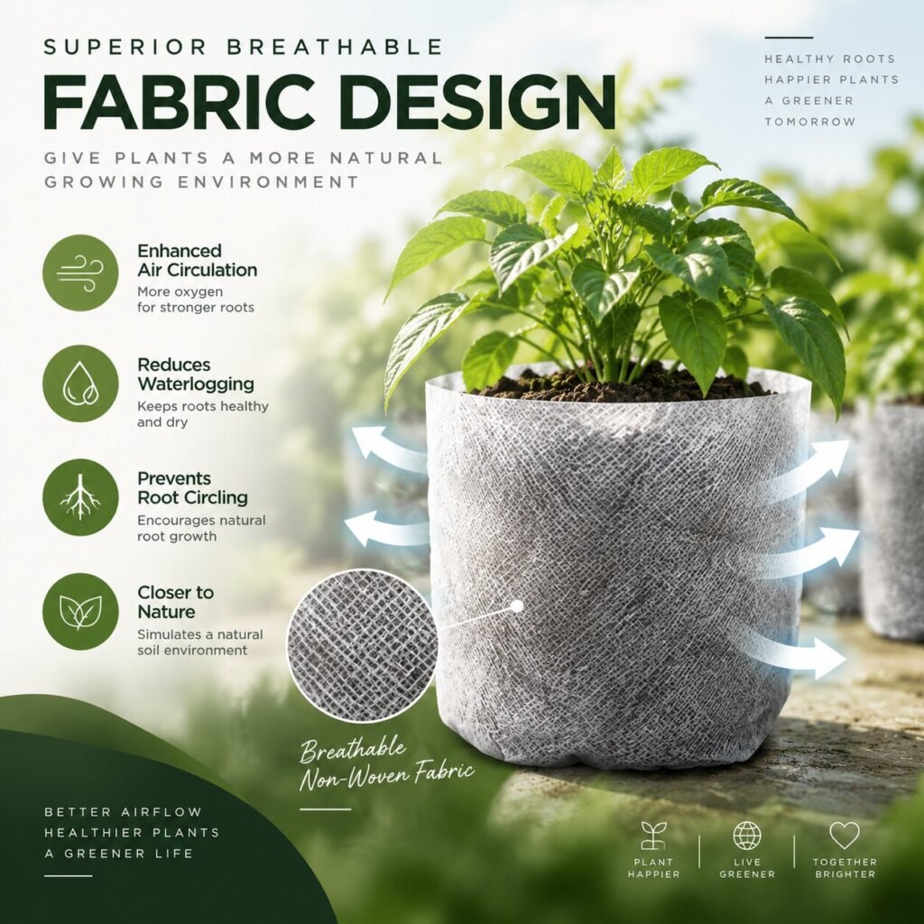 Breathable non woven plant bags